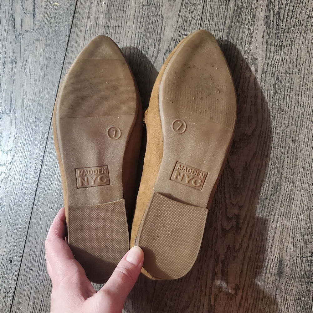 Madden NYC- Chic Tan Loafers with Gold Chain Detail - Picture 9 of 15
